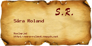 Sára Roland névjegykártya